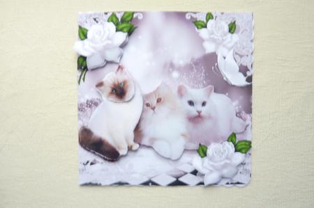 Gorgeous Kittens with White Roses 8x8 Mini Kit by Rosina Walker