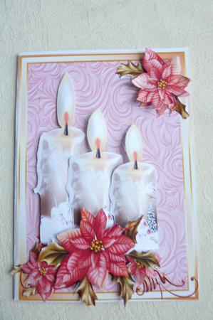 Beautiful Cream Candles with Flowers by Rosina Walker