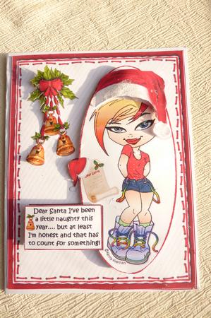 Teen Diva Naughty for Christmas Quick Card by Rosina Walker
