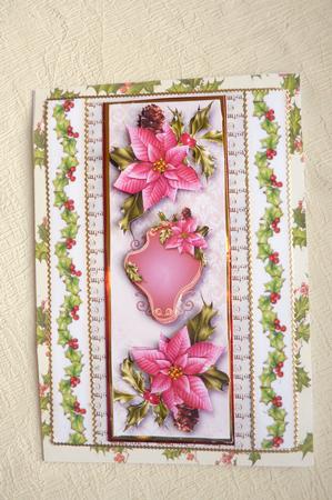 Large Dl Pink Poinsettias Christmas by Rosina Walker