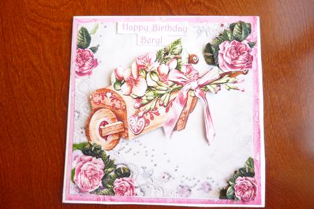 Pretty Pink Roses in a Wheelbarrow 8x8 by Rosina Walker