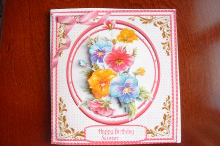 Beautiful Pansys in a Polka Dot Frame . by Rosina Walker