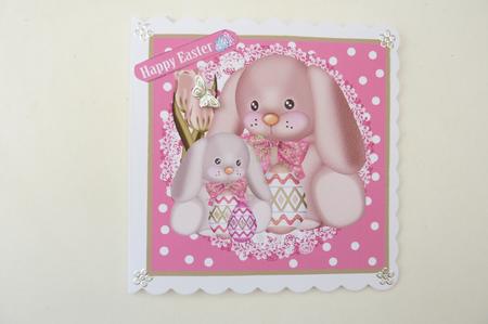Cute Easter Puppies with Eggs Quick Card by Rosina Walker