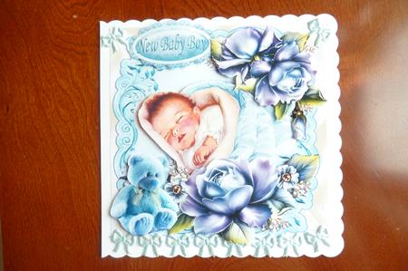 Sweet Vintage Baby Boy with Roses 8x8 Mini Kit by Rosina Walker