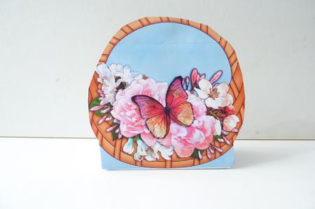 3D Pastel Flowers & Butterfly Basket Shaped Treat Box by Rosina Walker