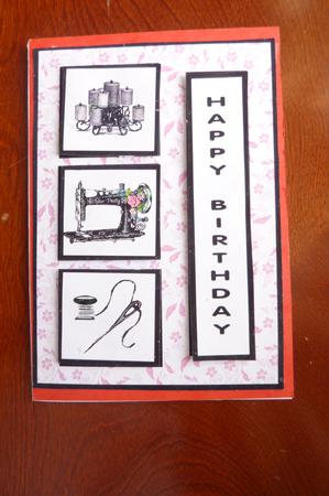 Vintage Sewing / Seamstress Decoupage Card by Rosina Walker