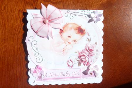 Cute Little Vintage Girl with Big Bow Quick Card by Rosina Walker