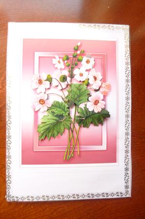 Spray of Pink Flowers Quick Card by Rosina Walker