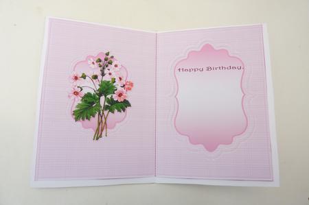 Spray of Pink Flowers Quick Card Matching A5 Insert by Rosina Walker