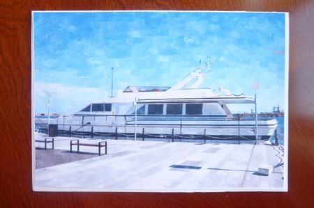 Yacht Watercolour Background by Rosina Walker