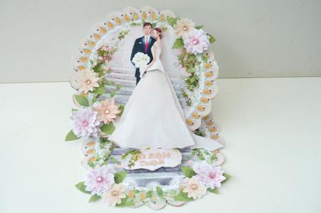 High Society Wedding Scalloped Round Easel Card Mini Kit by Rosina Walker