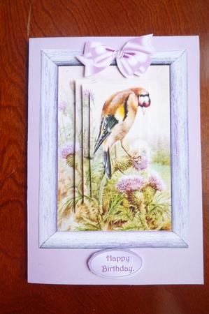 Little Bird in a Frame with Flowers Pyramids by Rosina Walker