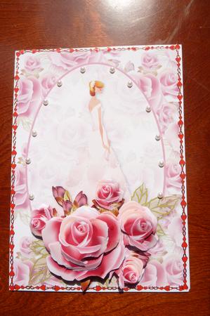 Delicate Rose Card Front and Decoupage by Rosina Walker