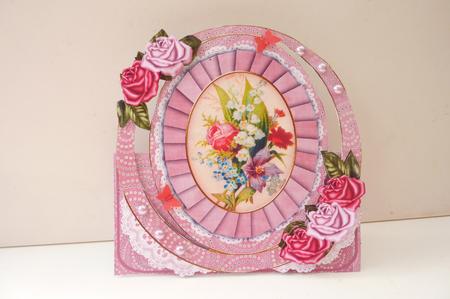 Floral Mix Bouquet Oval Over 3D Mini Card Kit by Rosina Walker