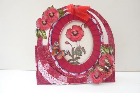 Red Poppy Oval Over 3D Mini Card Kit by Rosina Walker