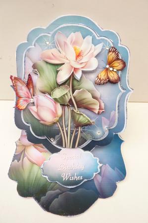 Lotus Love Bracket Shaped Easel Card Mini-kit by Rosina Walker