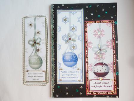 Christmas Baubles Bookmarks by Rosina Walker