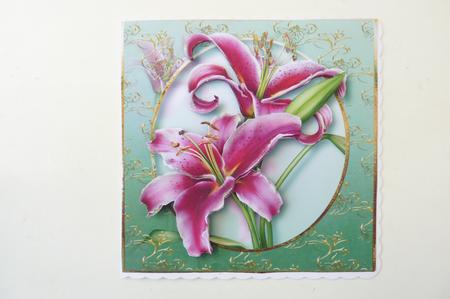 Pretty Pink Lilies with Decoupage by Rosina Walker