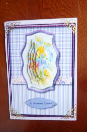 Lovely Pyramid Freesias in Bracket Frame  by Rosina Walker