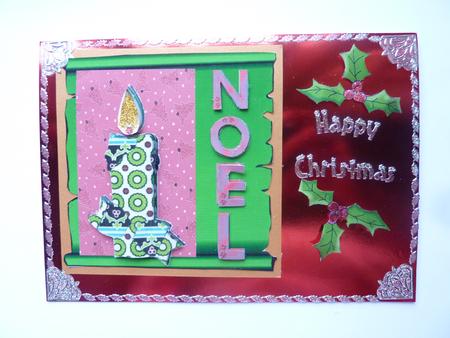 Christmas Candle Square Scroll Quick Cardfront by Rosina Walker