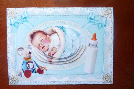 Cute Baby Boy Sleeping Oval Pyramids by Rosina Walker