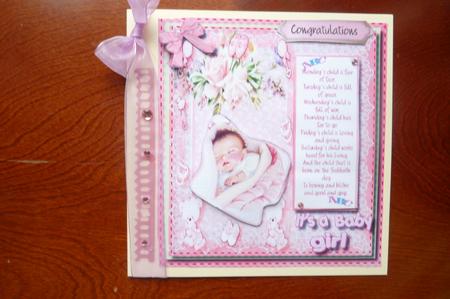 Baby Congratulations It's a Girl by Rosina Walker