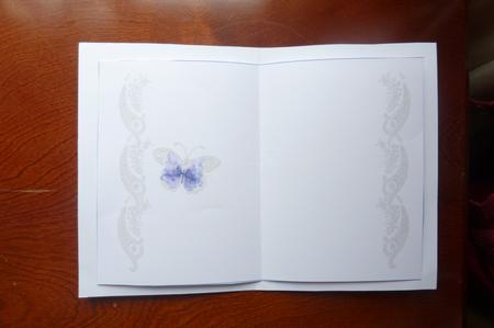 Purple Butterfly with Lace Insert Blank by Rosina Walker