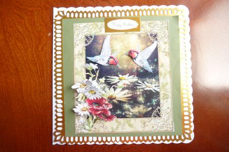 Humming Birds and Daisy Flowers with Decoupage by Rosina Walker