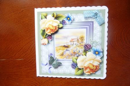 Seaside Cottage with Lace and Soft Roses by Rosina Walker