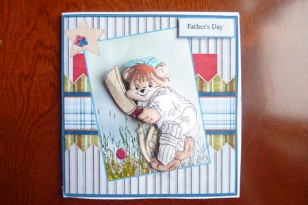 Bears Cricket Game Card with Decoupage by Rosina Walker