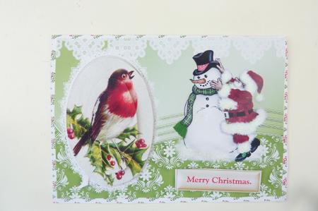 Santa with Snowman & Robin Oval Pyramids by Rosina Walker