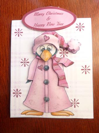 Christmas Penguin Over the Edge Sheet by Rosina Walker