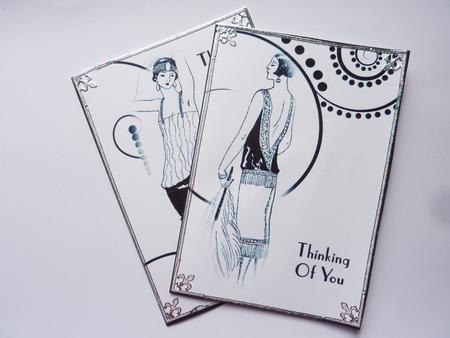 Art Deco Ladies Notecards 3 by Rosina Walker