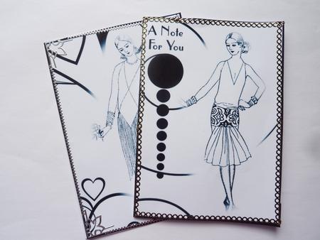 Art Deco Ladies Notecards 4 by Rosina Walker