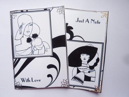 Art Deco Ladies Notecards 6 by Rosina Walker