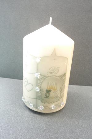 Silver Anniversary Candle by Rosina Walker