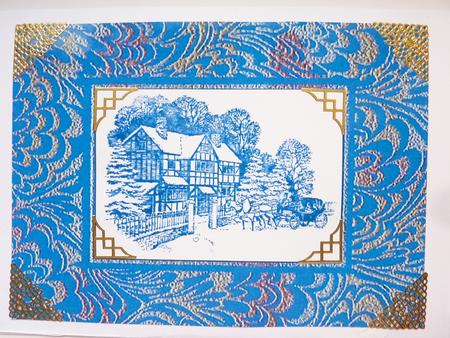 2 x Victorian Embossed Christmas Card Scenes Quick Cards by Rosina Walker