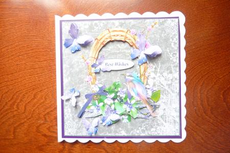 Violet Buttefly Topper with Decoupage by Rosina Walker