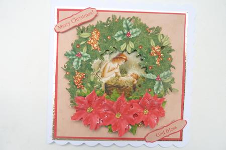 Nativity Wreath Topper & Decopuage - Baby Jesus & Angel by Rosina Walker