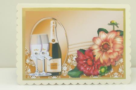 Beautiful Gold Champagne Bottle & Glass's A4 by Rosina Walker