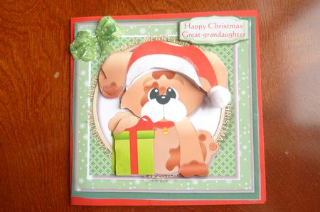 Cute Christmas Dog with Present . by Rosina Walker