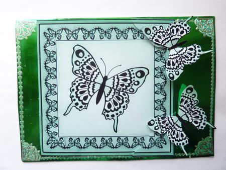 8 x 8 Big Butterfly Scalloped Corner Topper by Rosina Walker