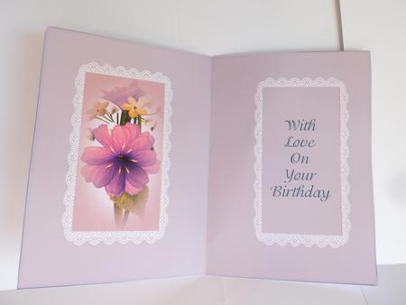 Floral and Lace Birthday Insert by Rosina Walker