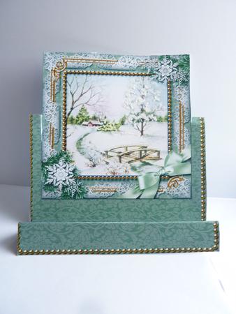 Winter Morning Snow Easel Over the Edge Card by Rosina Walker