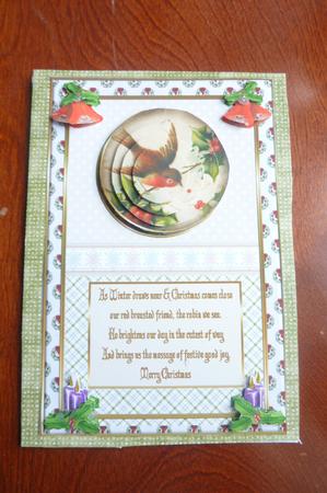 A Christmas Robin Card Front by Rosina Walker