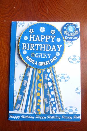 Everton Fc Rosette Over Edge All Ages Birthday Father's Day by Rosina Walker