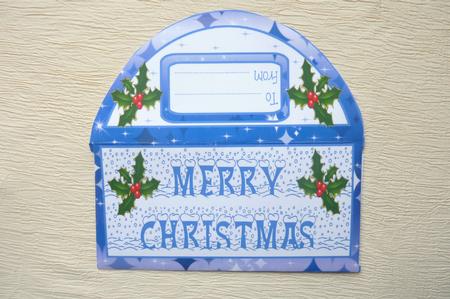 Money Wallet - Christmas with Holly (blue) by Rosina Walker