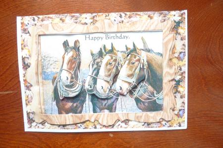 Lovely Vintage Shire Horses in Wooden Frame A4 by Rosina Walker