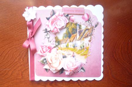 Village Life Card with Rose Decoupage by Rosina Walker