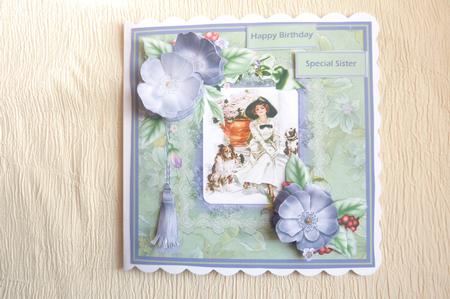 Lady with Her Dog Card and Decoupage by Rosina Walker